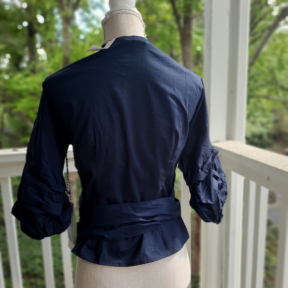 NEW🥀 Bubble sleeve wrap top!!! with long front tie sash❤️ - Picture 5 of 6